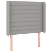 Testiera | Testata ad Orecchio Grigio Chiaro 93x16x118/128 cm in Tessuto