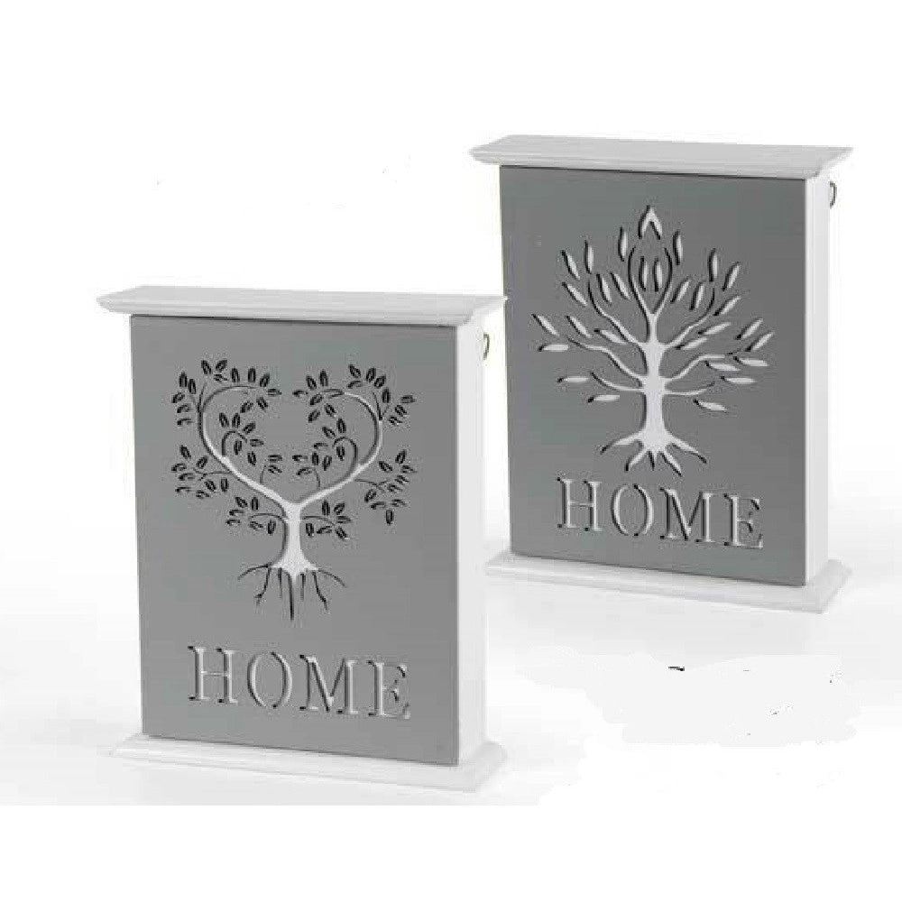Trade Shop - Porta Chiavi Parete 20x6x24cm Legno Decoro Home Moderno Decori Assortiti 818585 -