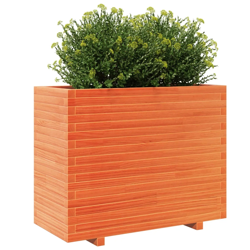 Fioriera Giardino Marrone Cera 90x40x72,5cm Legno Massello Pino