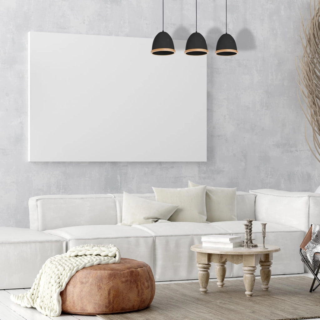 Lampadario STUDIO nero/legno 3xE27 Milagro MLP8853