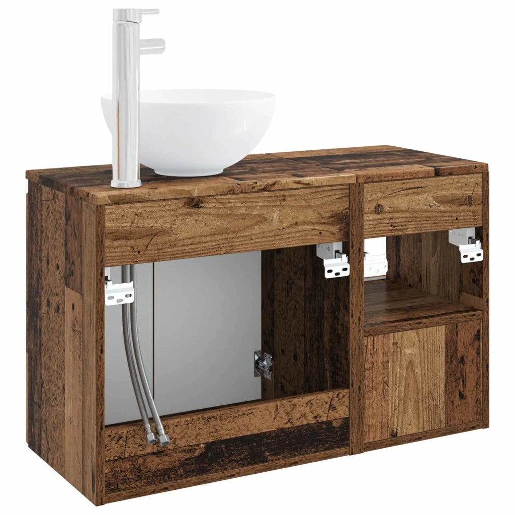 Set di mobili per il bagno 2 pz Legno antico 3404032