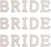 Punti per applicare su tessuti - 15 pezzi - Lettere/applicatore - Strass/imitazioni di perle - Per abbigliamento/berretti/scarpette - 4,5 cm di diametro