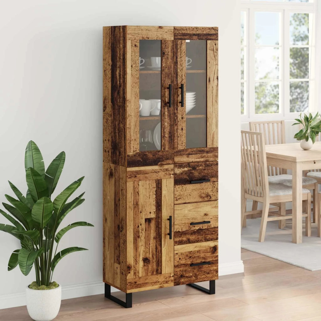 Credenza con cassetto 2 pcs Legno vecchio Legno multistrato