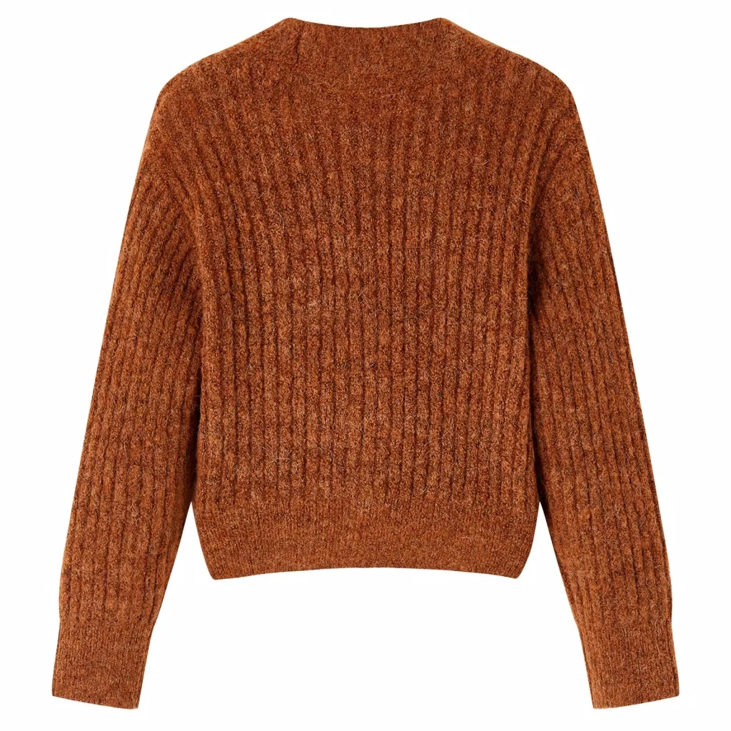 Cardigan da Bambina Lavorato a Mano Cognac 128cod mxl 85449