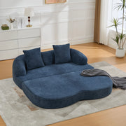 DIVANO LETTO 2 POSTI Pieghevole 157x84x65 cm Chenille Blu Navy