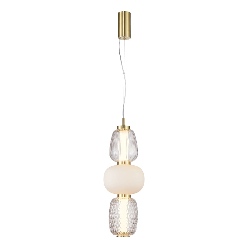 Lampada a sospensione Caro Milagro oro vetro Ø17 LED 28W