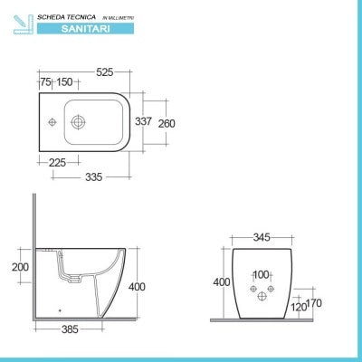 Sanitari filomuro nero opaco Rimless Rak serie Metropolitan copriwc soft-close