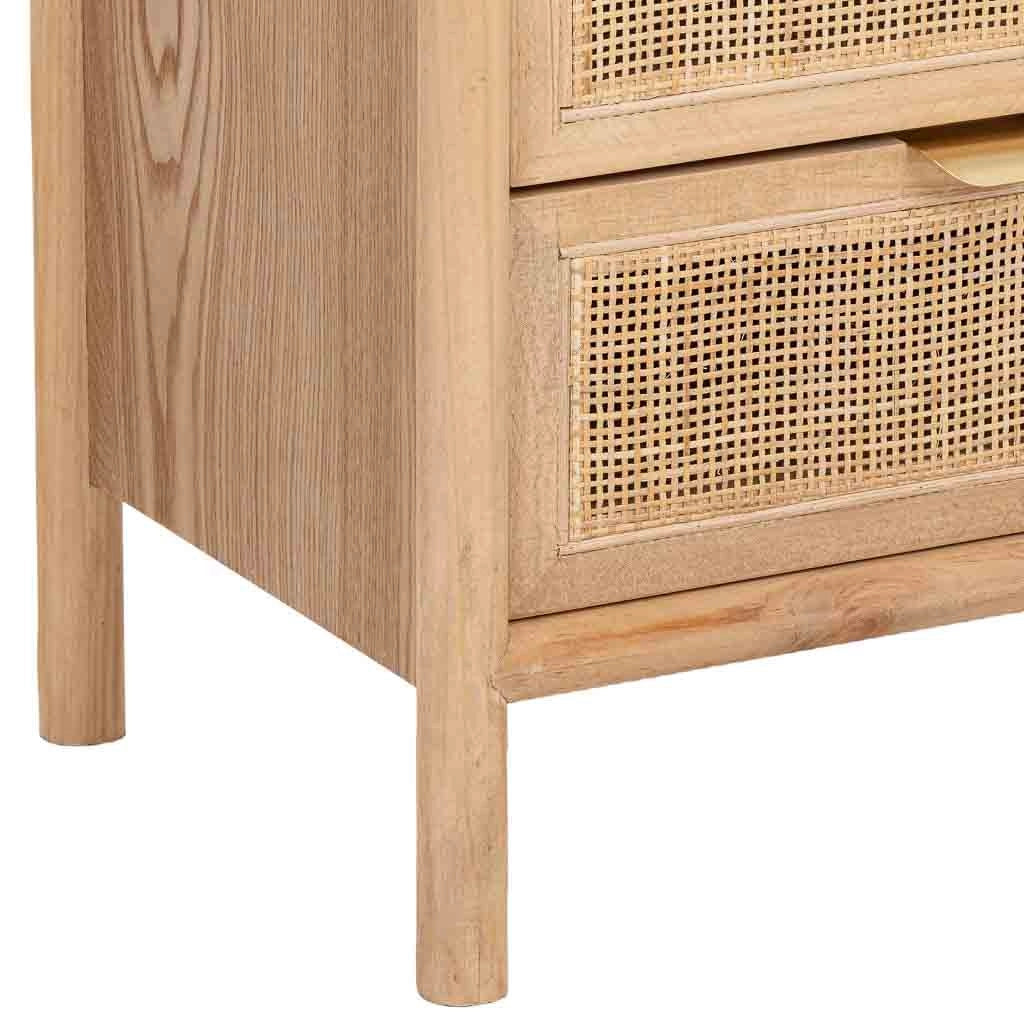 Cassapanca in legno e rattan marrone 46x37x100h cm