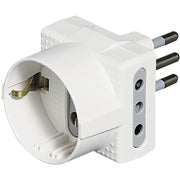 ADATTATORE TRIS 10A CON 1 SCHUKO/2 10A BIANCO