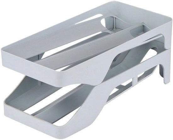 Dispensatore automatico di uova - Contenitore di uova per frigorifero - Organizzazione della cucina - Progettazione spaziale risparmiatrice - Massimo 28 uova - Grigio