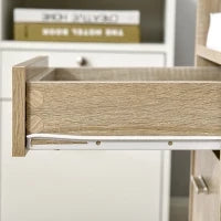 Mobile Porta Stampante, Mobile Ufficio, Mobiletto Basso, Mobile Multiuso con 4 Ruote, Rovere, 80x40x72cm
