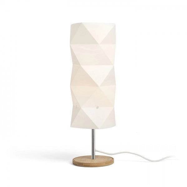 Lampadario ZUMBA da tavolo PVC bianco/legno/cromo 230V E14 11W