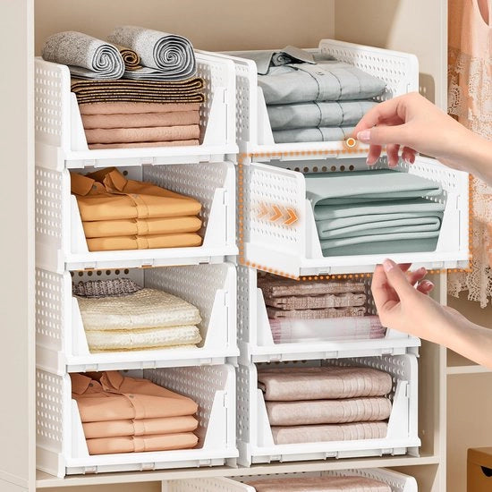Set di 5 organizzatori di armadio pieghevoli, organizzatori di armadio, scatole di archiviazione pieghevoli, cassetti di carico per camera da letto, cucina, bagno e ufficio (5L)