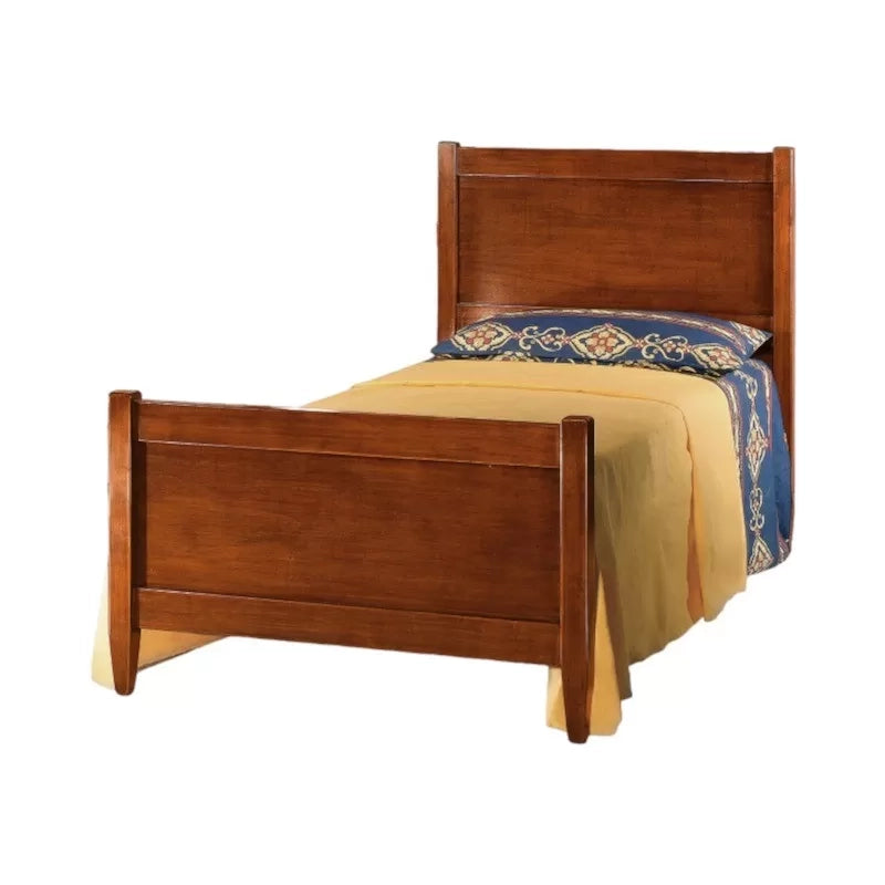 Letto 1 piazza e mezza legno arte povera tinta noce 131x210x108 - Mobili 2G