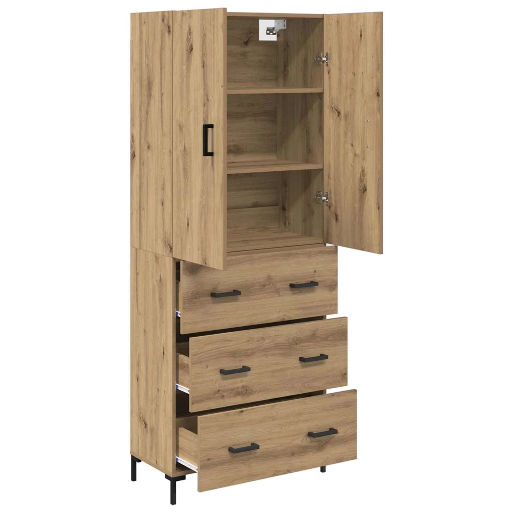 Credenza con Cassetto-Buffet-Armadio da cucina Rovere artigianale 69,5 x 34 x 180 cm 998603