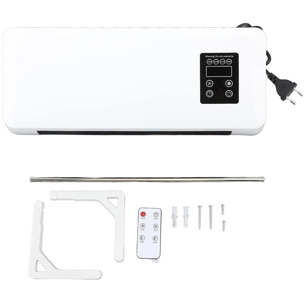 Trade Shop - Riscaldatore Parete Elettrico Scaldabagno 1500w Termostato Regolabile Telecomando -