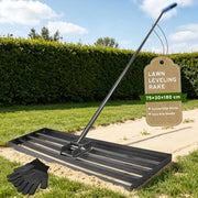 Lavatrice di prato - 75 x 30 cm testa di martello - 180 cm manico curvo - attrezzi da giardino - livellazione prato - progetto di resistenza al shock