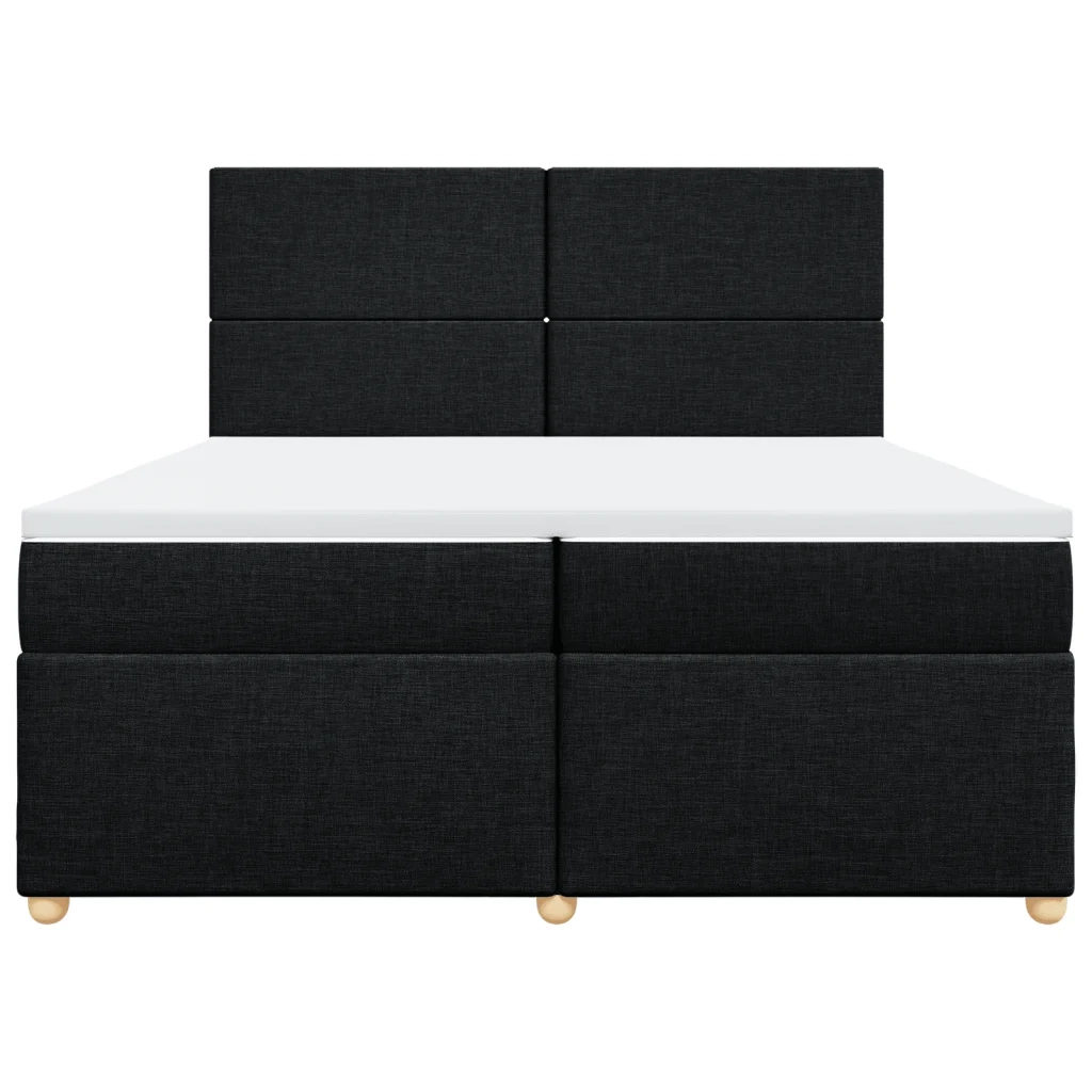 Giroletto a Molle con Materasso Nero 200x200 cm in Tessuto