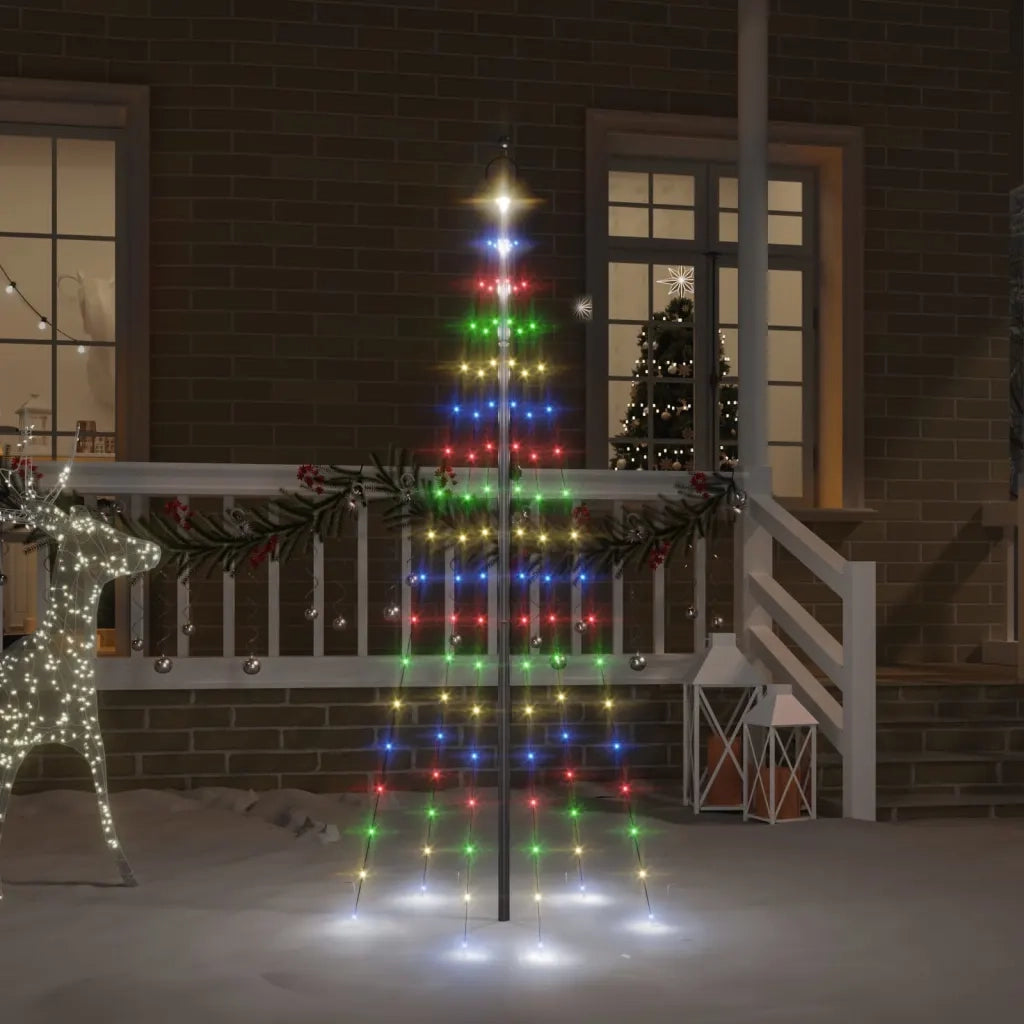 Albero di Natale Pennone Colorato 108 LED 180 cm 343521
