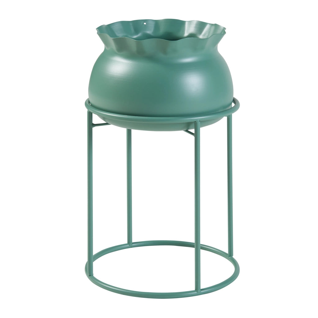 Stand Portapiante Assen 38 x 23,5 cm Metallo Verde [en.casa]