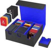 Cassetta per carte da collezionare - MTG 2200+ - 8 colori per dividers - 5 spongi per sostenere - Contenitore per carte da gioco - Include 5 Cassetta per Decks Commander (Nero & .