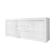 Buffet 2 porte 3 cassetti, collezione ISORA, colore bianco lucido