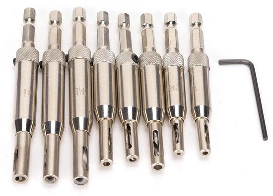 Set di Forbici per Cerniere in Acciaio Inox per Legno 8 pezzi.