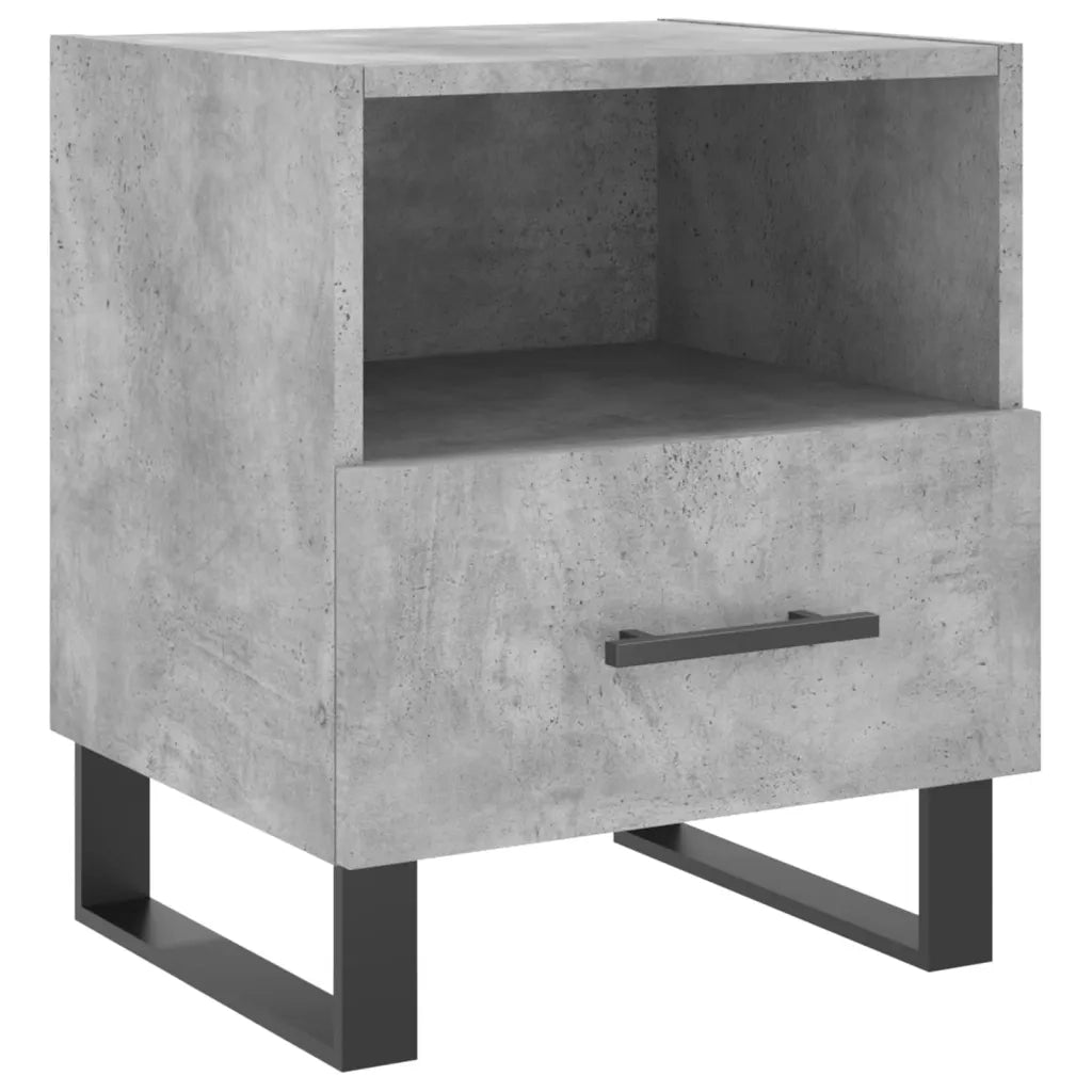 Comodino Grigio Cemento 40x35x47,5 cm in Legno Multistrato 827492