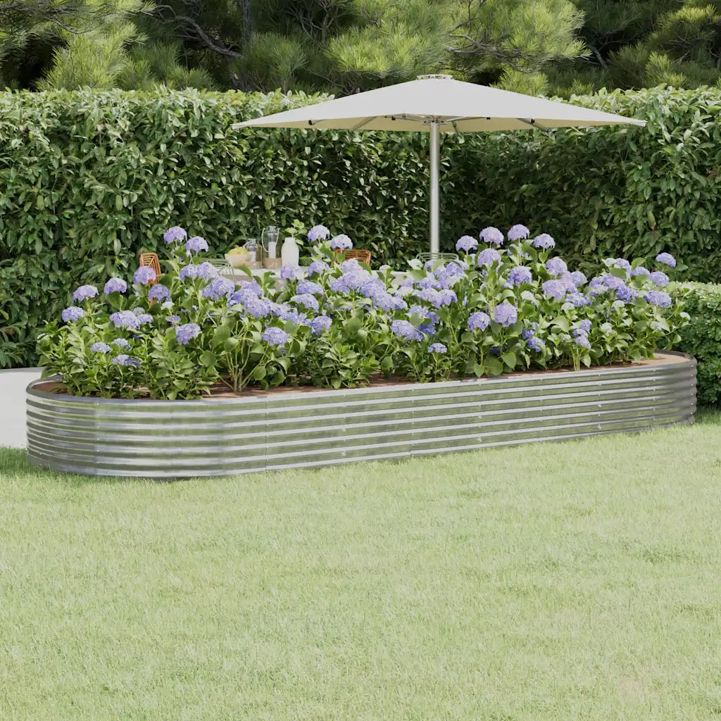 Letto Giardino Acciaio Zincato 373x140x36 cm Argento 319037