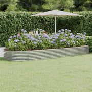 Letto Giardino Acciaio Zincato 373x140x36 cm Argento 319037