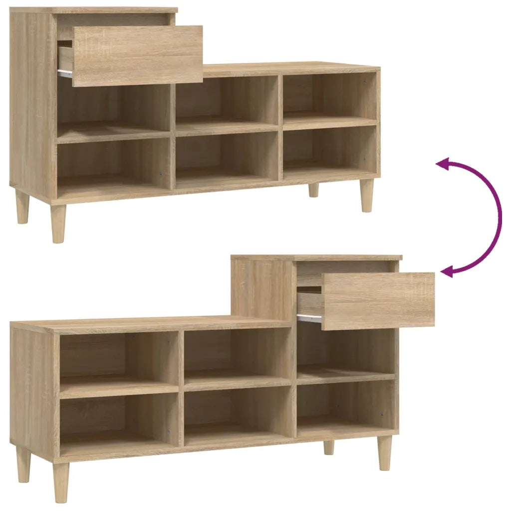 Scarpiera Rovere Sonoma 102x36x60 cm in Legno Multistrato cod mxl 39111