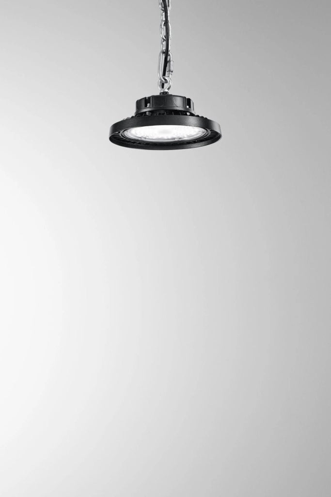 PLAFONIERA LED AVROCAR NERA IN ALLUMINIO 100W 15000LM 4000K D.23,7CM IP65