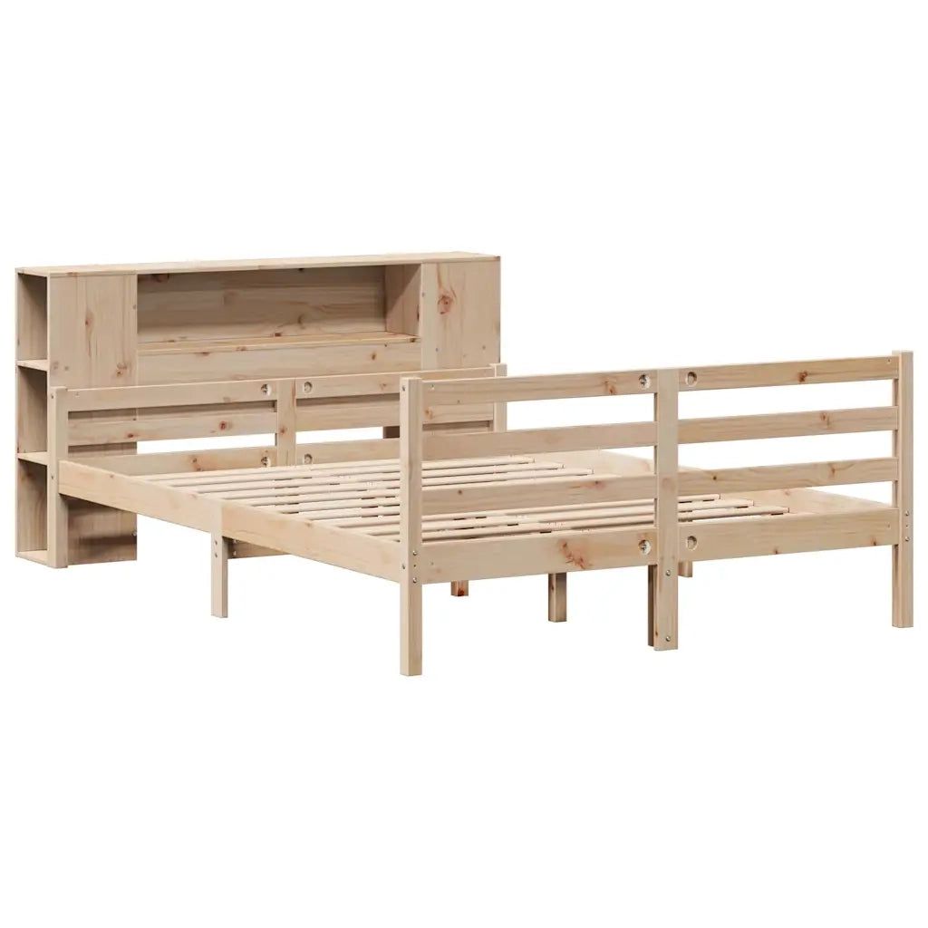 Letto Libreria senza Materasso 140x200 cm in Legno di Pino 3322203
