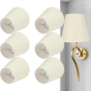 6 pezzi di tovaglie in stoffa cremo per coperture di lampada per lampada da parete E14 e lanterne da soffitto - opzioni di decorazione per la casa.