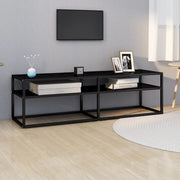 Mobile Porta TV Nero 140x40x40,5 cm in Vetro Temperato cod mxl 60571