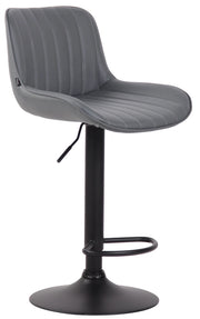 Sgabello Lentini in similpelle con poggiapiedi grigio,nero