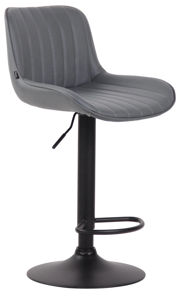 Sgabello Lentini in similpelle con poggiapiedi grigio,nero