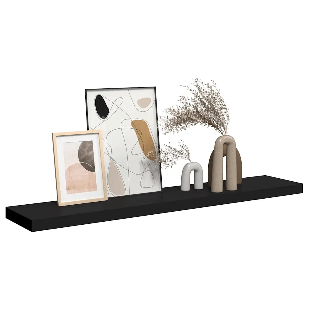 Scaffale a Parete Nero 120x23,5x3,8 cm in MDF 323841