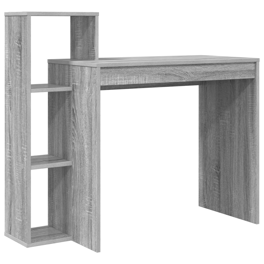 Scrivania per Computer Grigio sonoma Truciolare Media Scaffali