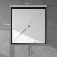 Telo per Proiettore 85" Rapporto 1:1, Fissaggio a Muro e Soffitto per Casa e Ufficio, Bianco