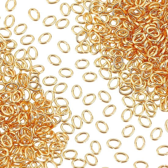 Raccordi a spirale 500 pezzi - Raccordi a spirale ovali - 18K dorati
