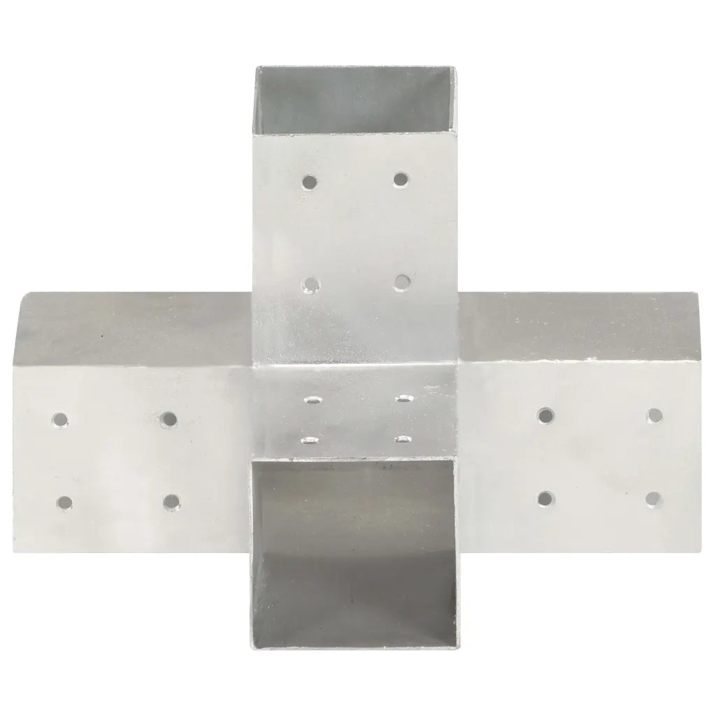 Connettori per Pali a Forma di X 4 pz Metallo Zincato 81x81 mm cod mxl 66382
