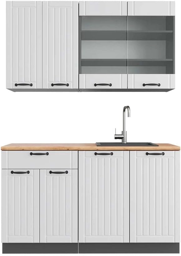 Cucina completa Fame-Line, Quercia dorata/antracite, 140 cm, PL Rovere, adatto per la combinazione individuale con altri moduli