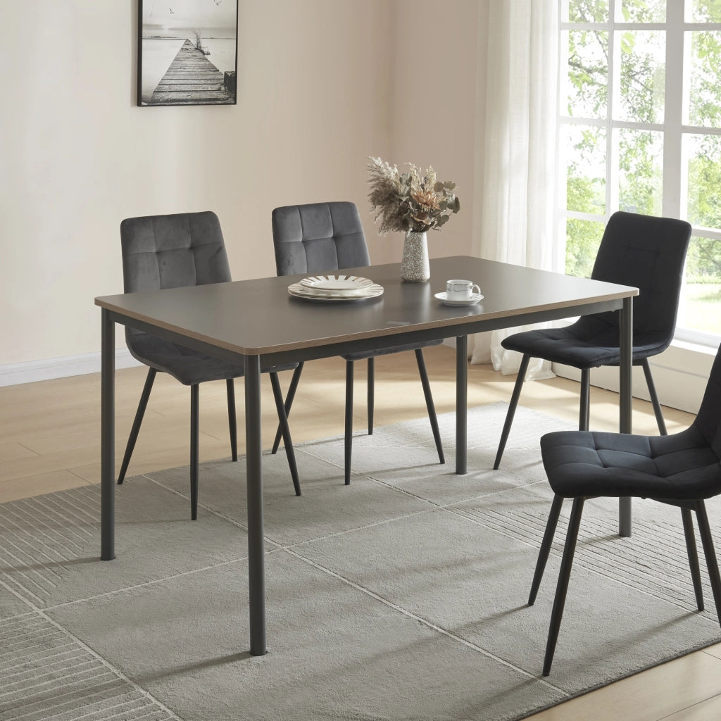Tavolo da Sala Pranzo Lindesberg 140 x 80 cm Grigio [en.casa]