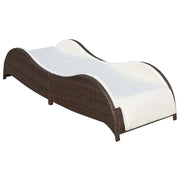 Lettino Prendisole con Cuscino in Polyrattan Marrone 41974