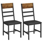 Set di 2 sedie da pranzo imbottite ergonomiche con struttura in acciaio stile industriale per soggiorno cucina marrone rustico e nero 12_0004980
