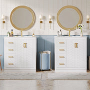 Mobile Sottolavabo con 3 Cassetti e Lavabo in Ceramica ¨C Xylo ¨C Bianco 76.5x46.5x84.5cm