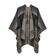 Mantella/scialle da donna autunno e inverno, stile retr¨°, spaccata, calda, in cashmere, mantella