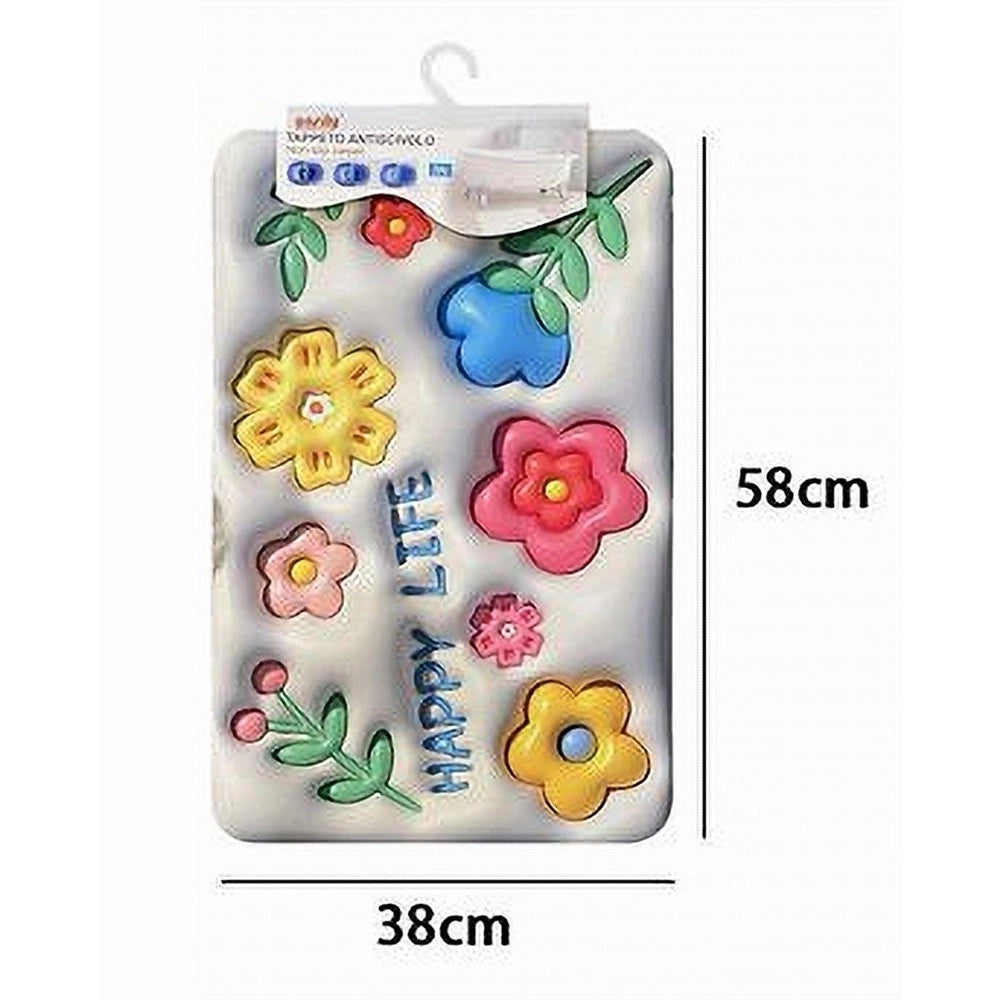 Trade Shop - Tappeto 3d Bagno Antiscivolo Asciugatura Rapida Morbido Assorbente 38x58cm 87223 -