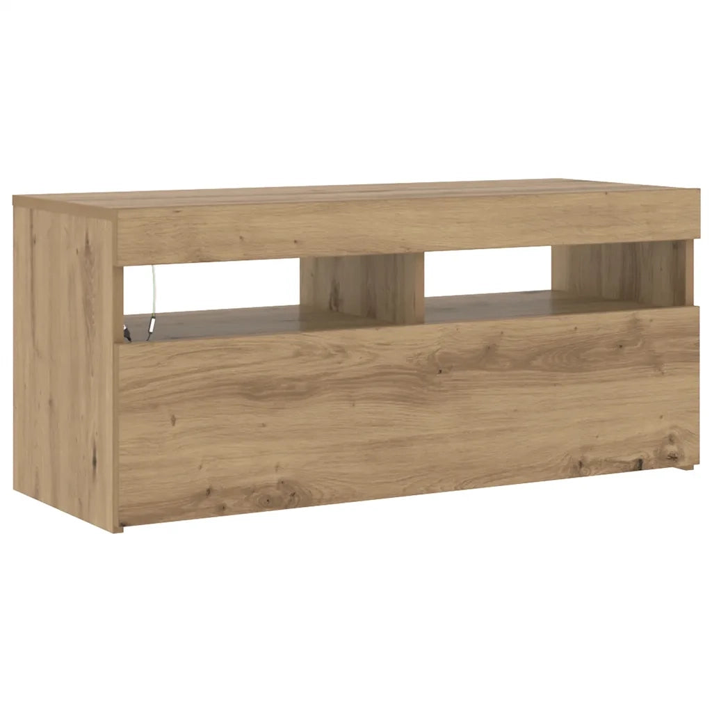 Mobile Porta TV con LED Artigianale 90x35x40 cm Multistrato